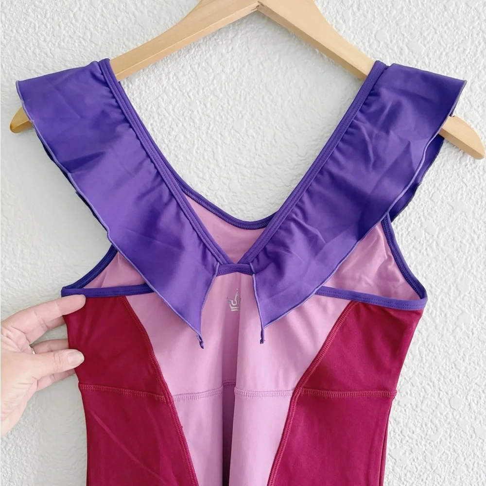 Crowned Athletics Sister Witch DARK PINK RUFFLE ATHLETIC TANK - Picture 5 of 8